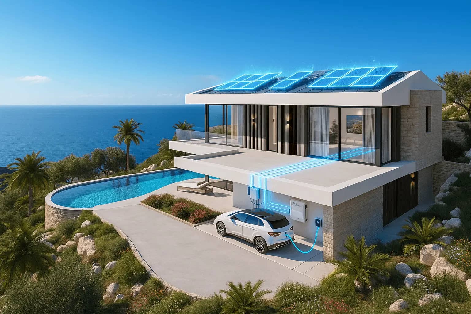Residential solar panel installation in Cyprus
